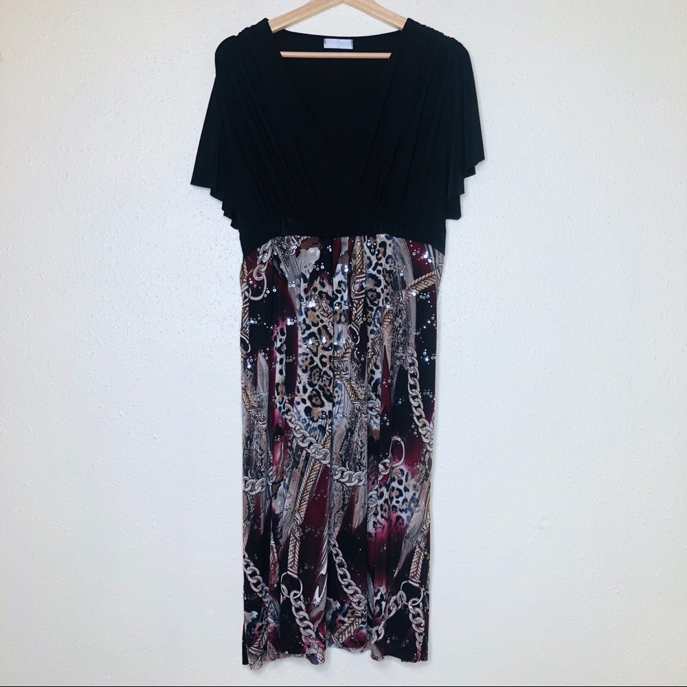 Yours Clothing Chain/Animal Print Dress